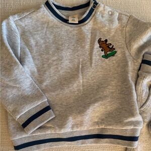 Tucker + Tate Grey Kids Sweatshirt and pants with Skateboarding Dog Design
